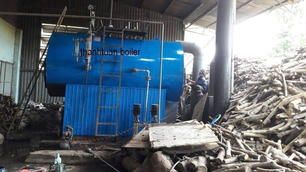 nồi hơi đốt củi , củi trấu